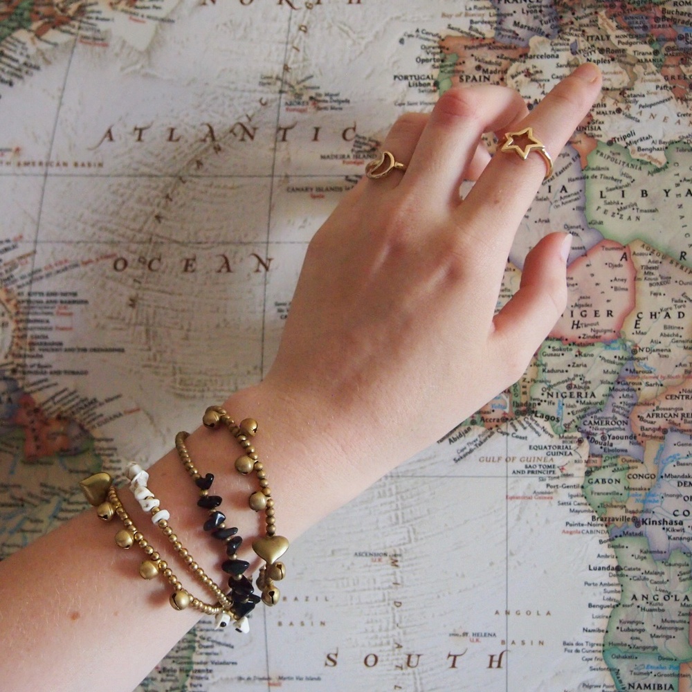 Boho Beaded Bracelet with Charms and Bells